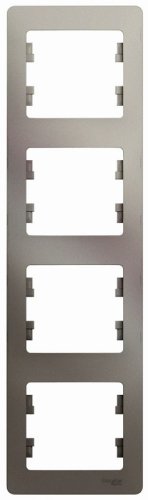 Рамка вертикальная Systeme Electric Glossa 4-м. платина картинка